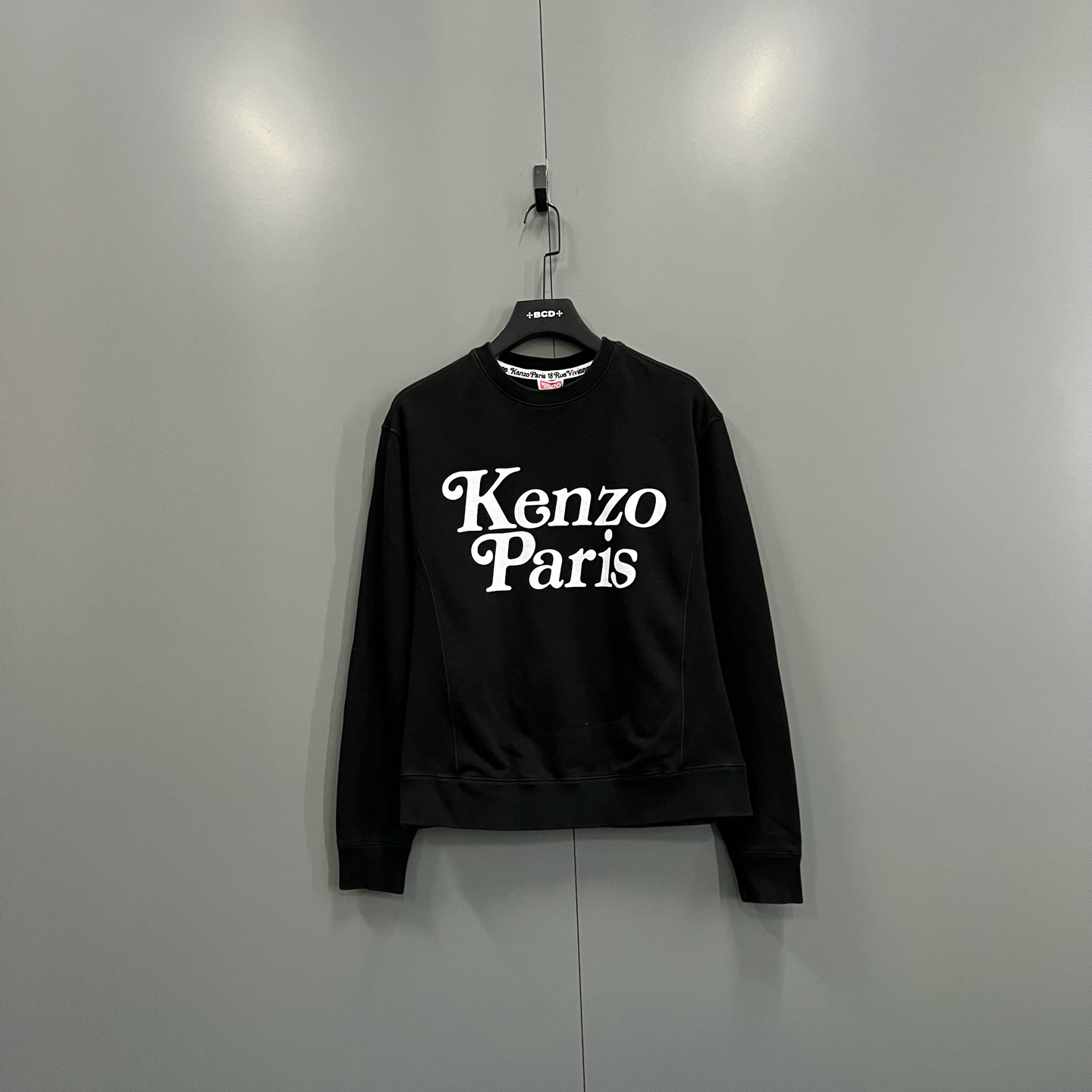 95新 KENZO/肯佐 jp KENZO 高田贤三 黑色印花logo卫衣 S 020764