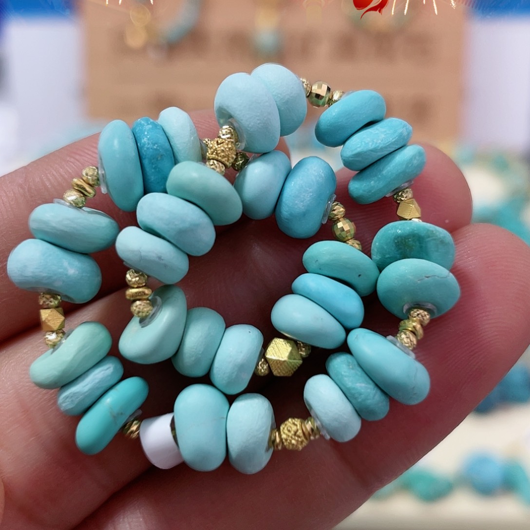 绿松石珠宝奇石18K金镶嵌