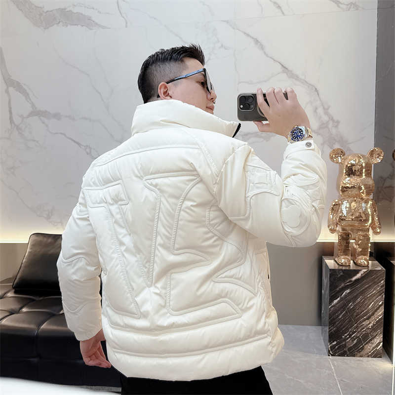 冰希高品质.百搭加厚压花休闲潮流立领羽绒服帅男士2025冬季新款