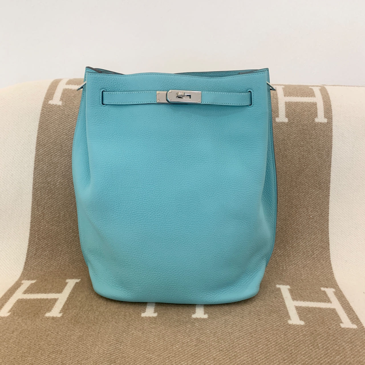 99新 Hermes/爱马仕 so kelly 26 T tc皮  马卡龙蓝0121o3 