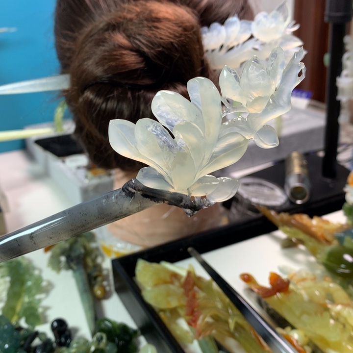 蛇纹石玉发簪未镶嵌