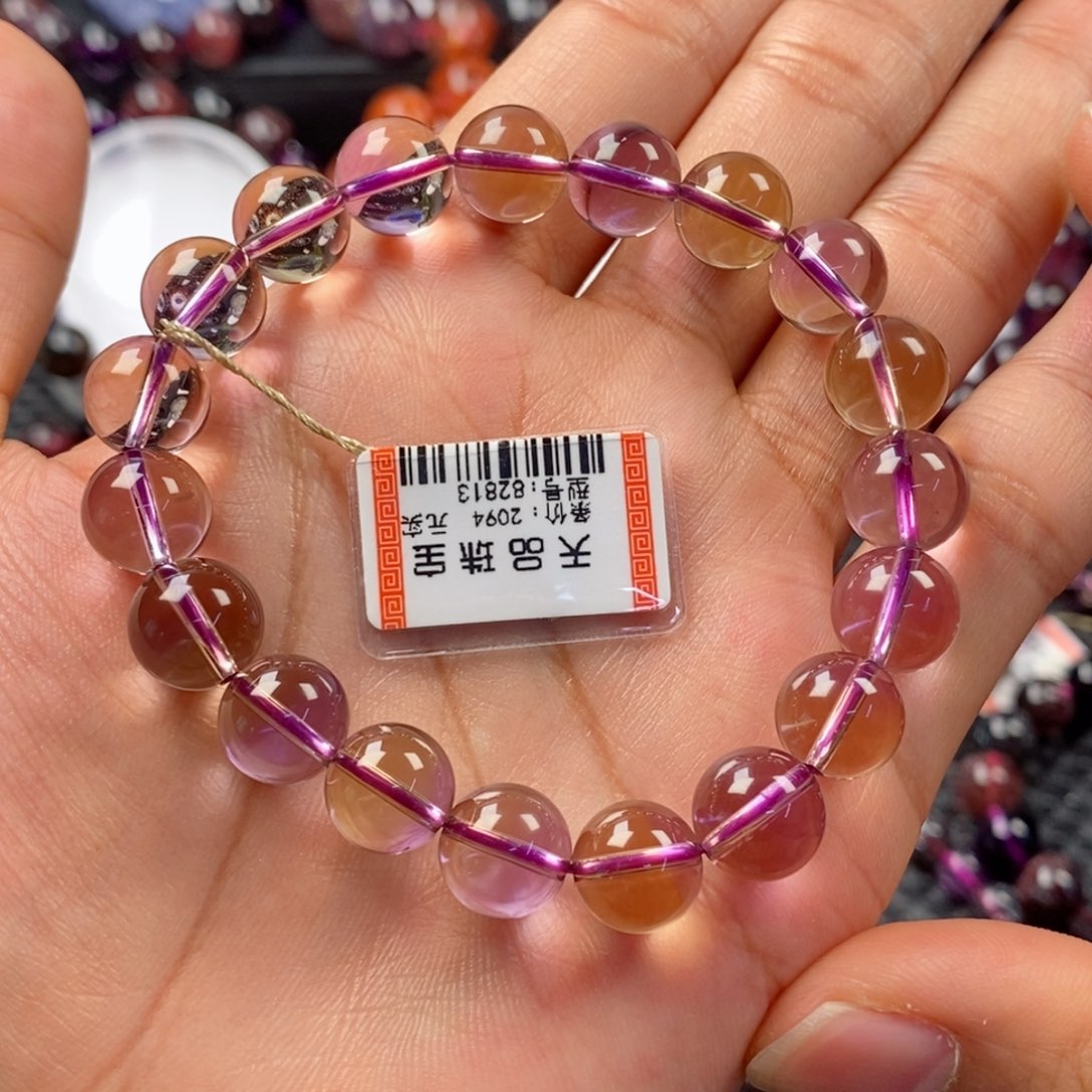 水晶手链未镶嵌尊****主紫黄晶82813