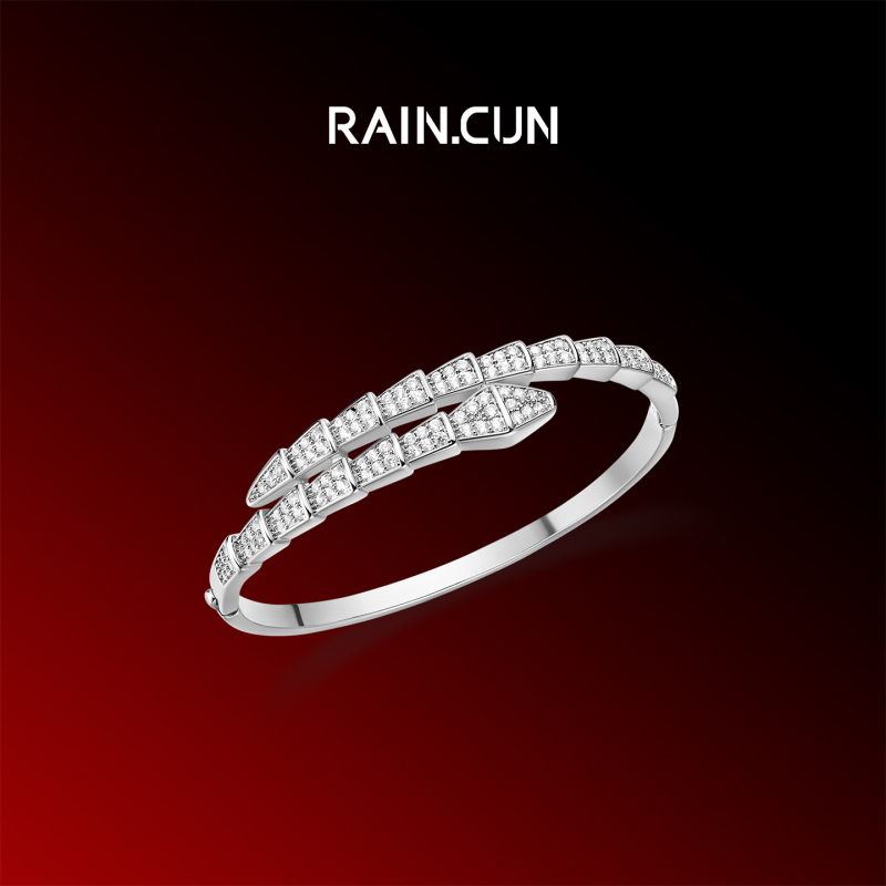 铜合金珐琅手镯 【佐伊甄选】XG1176B-水晶银轻奢蛇镯