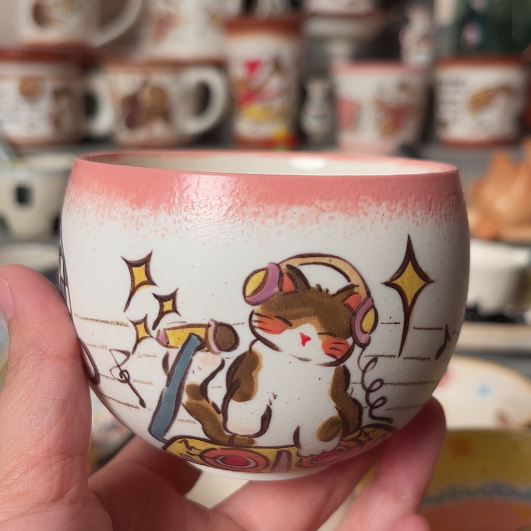 景德镇陶瓷可爱手绘杯