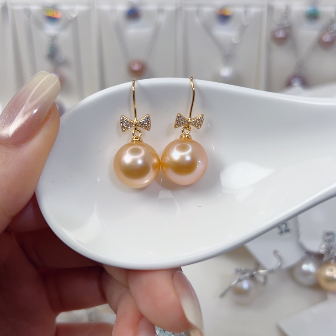 太***耳饰银S925镶嵌淡水珍珠