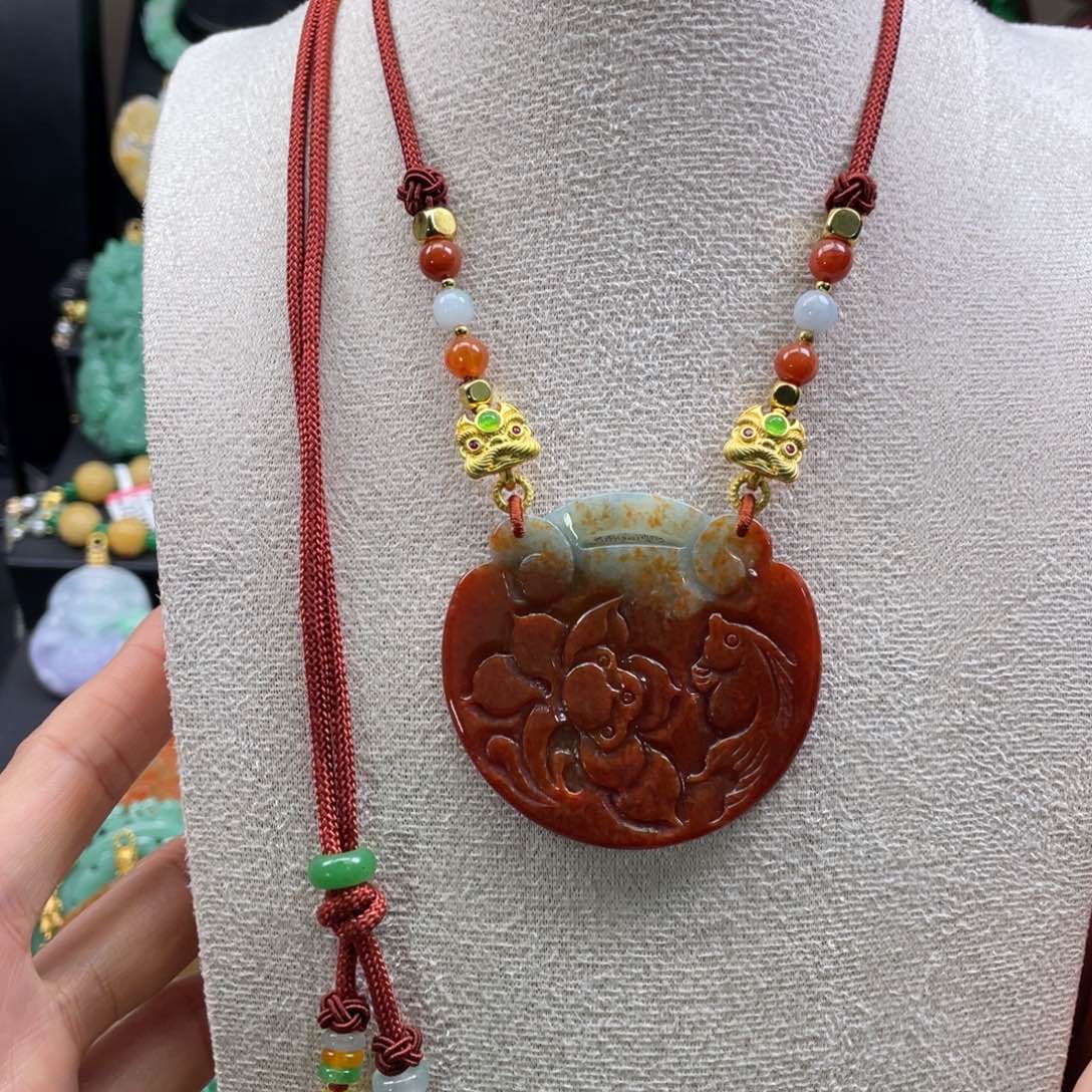 翡翠未镶嵌颈饰代编织