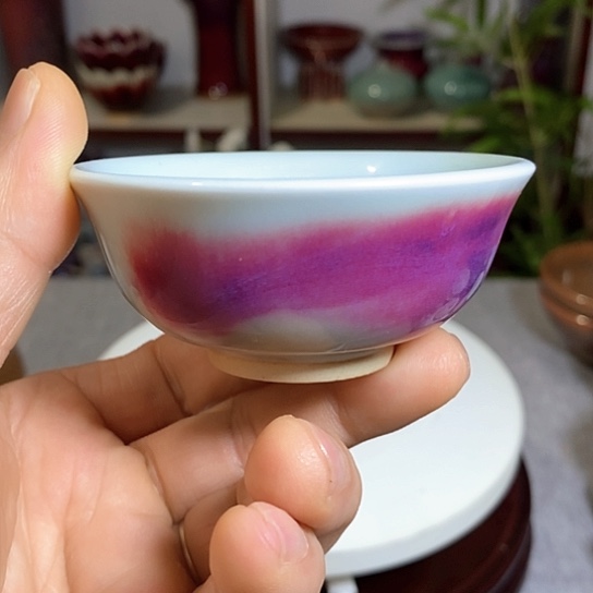 杯高温窑变玉石釉钧瓷茶杯