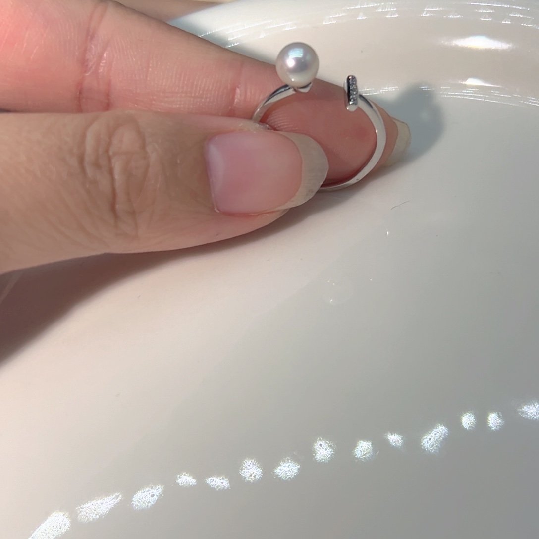 正圆极光天然珍珠淡水珍珠银S925镶嵌