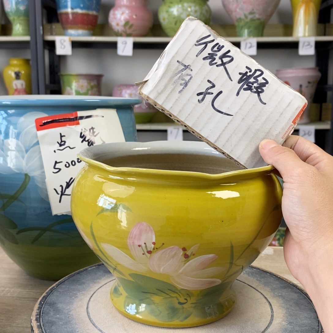 景德镇手工手绘陶瓷花盆