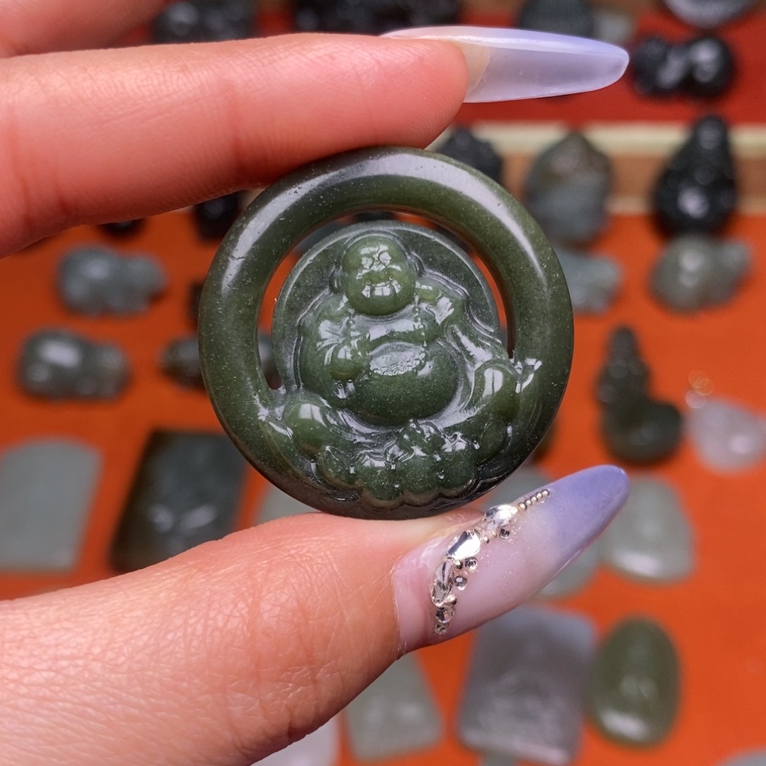 和田玉颈饰未镶嵌穿绳需备注