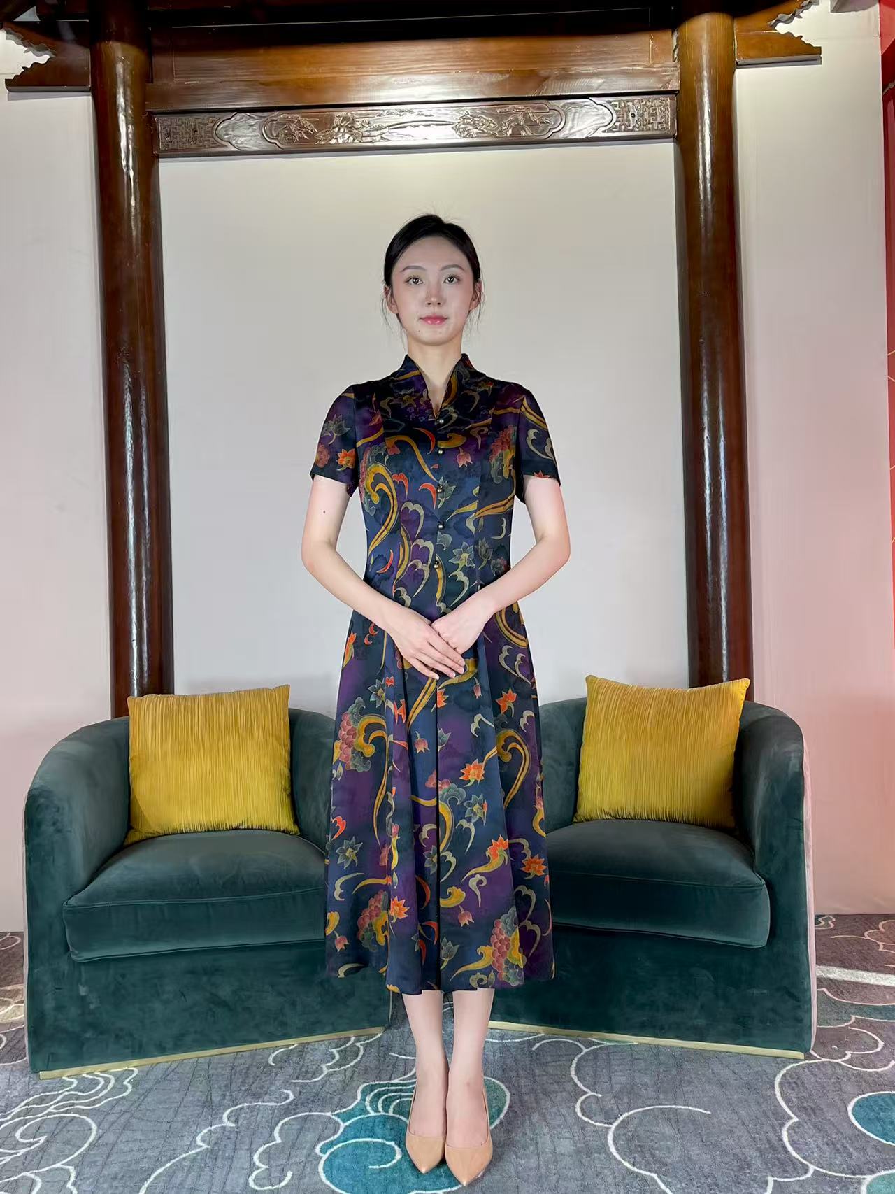懿菲旗袍连衣裙(如意花开)YF2029S188-S420