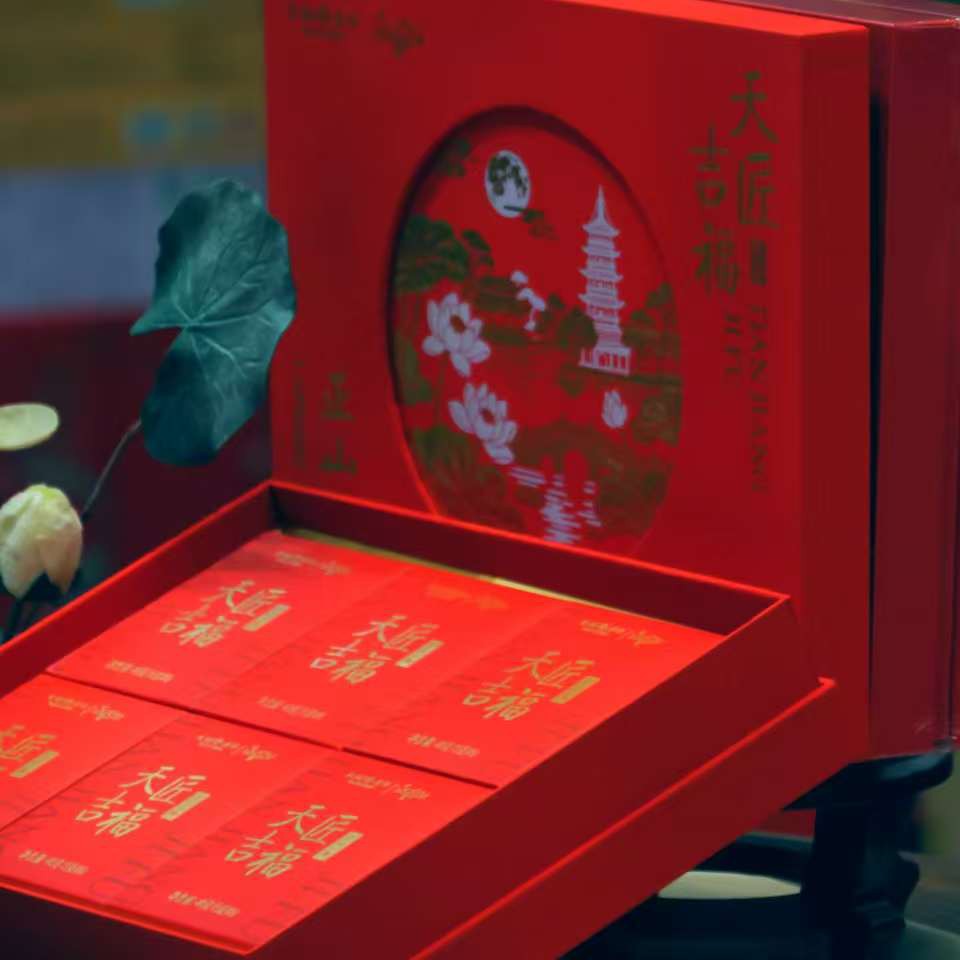 天福茗茶天匠吉福正山小种红茶茶叶礼盒装240g