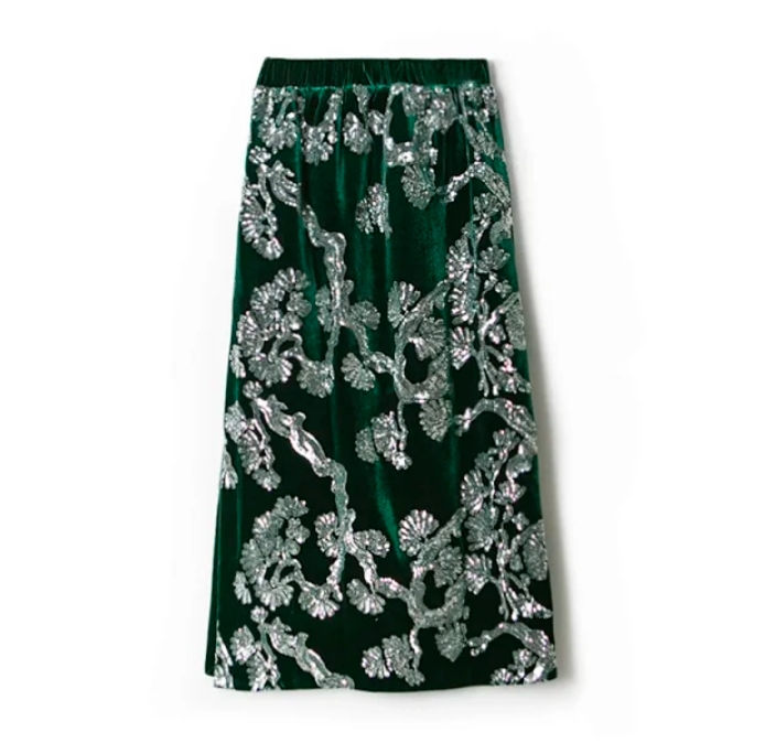 【NA家】裙子提花极简风时尚半身裙蕾丝高腰休闲风法式女士