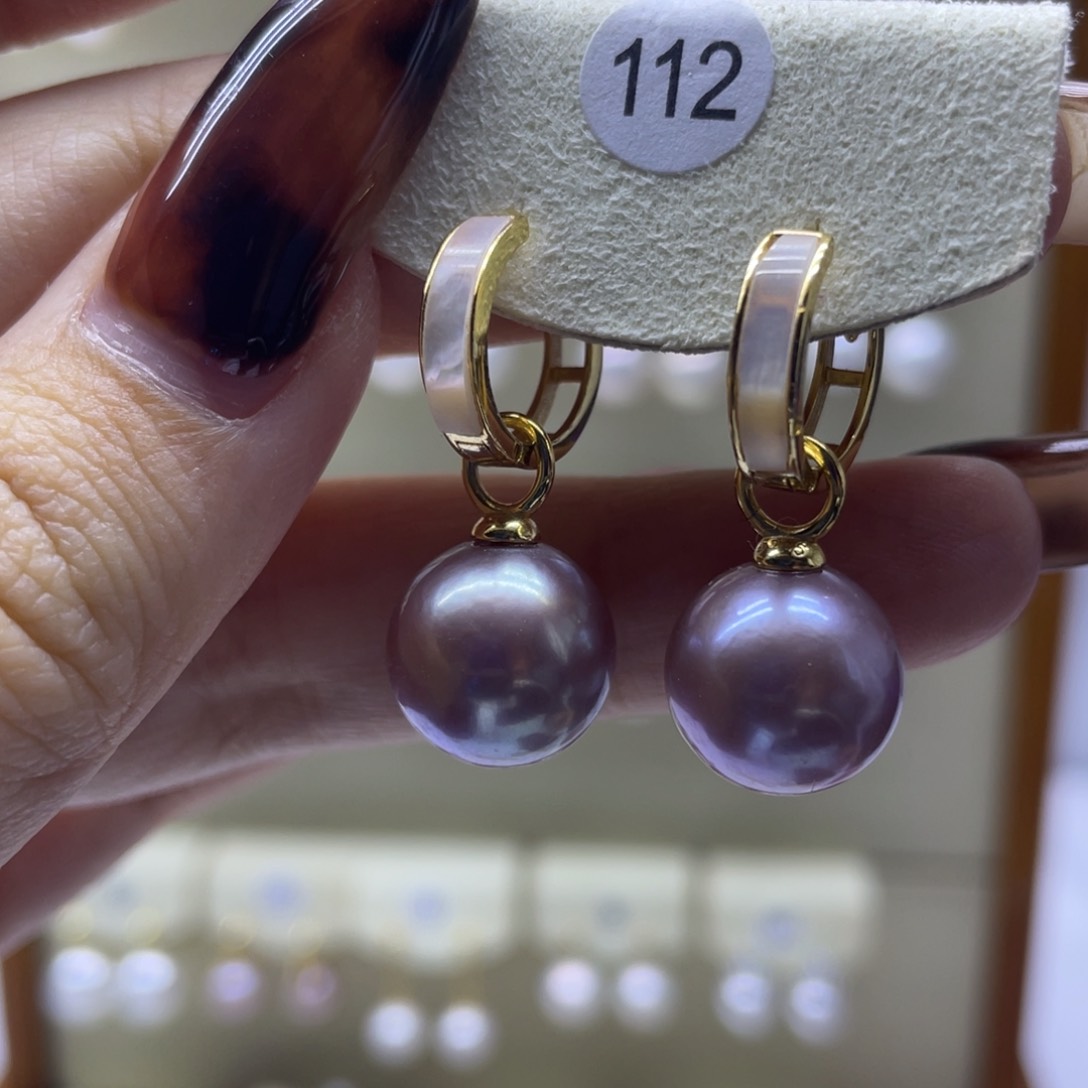 淡水珍珠耳饰银S925镶嵌