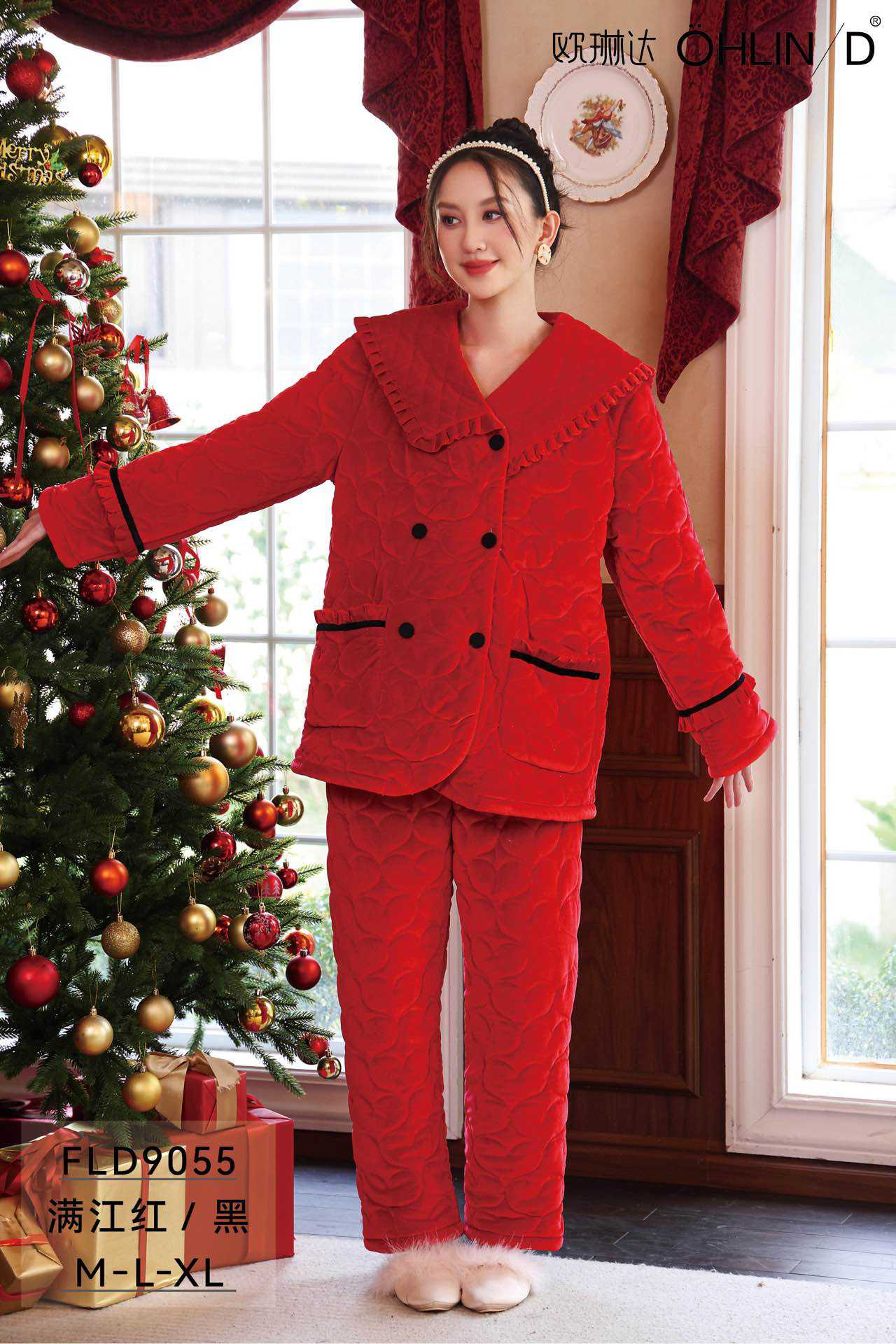 睡衣时尚春秋保暖套装冬款加厚秋冬季家居服