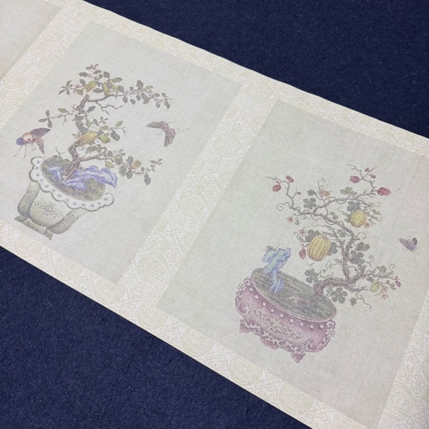 【纳米清代盆景花鸟图册长卷】大风堂纳米半生熟毛笔书法作品宣纸