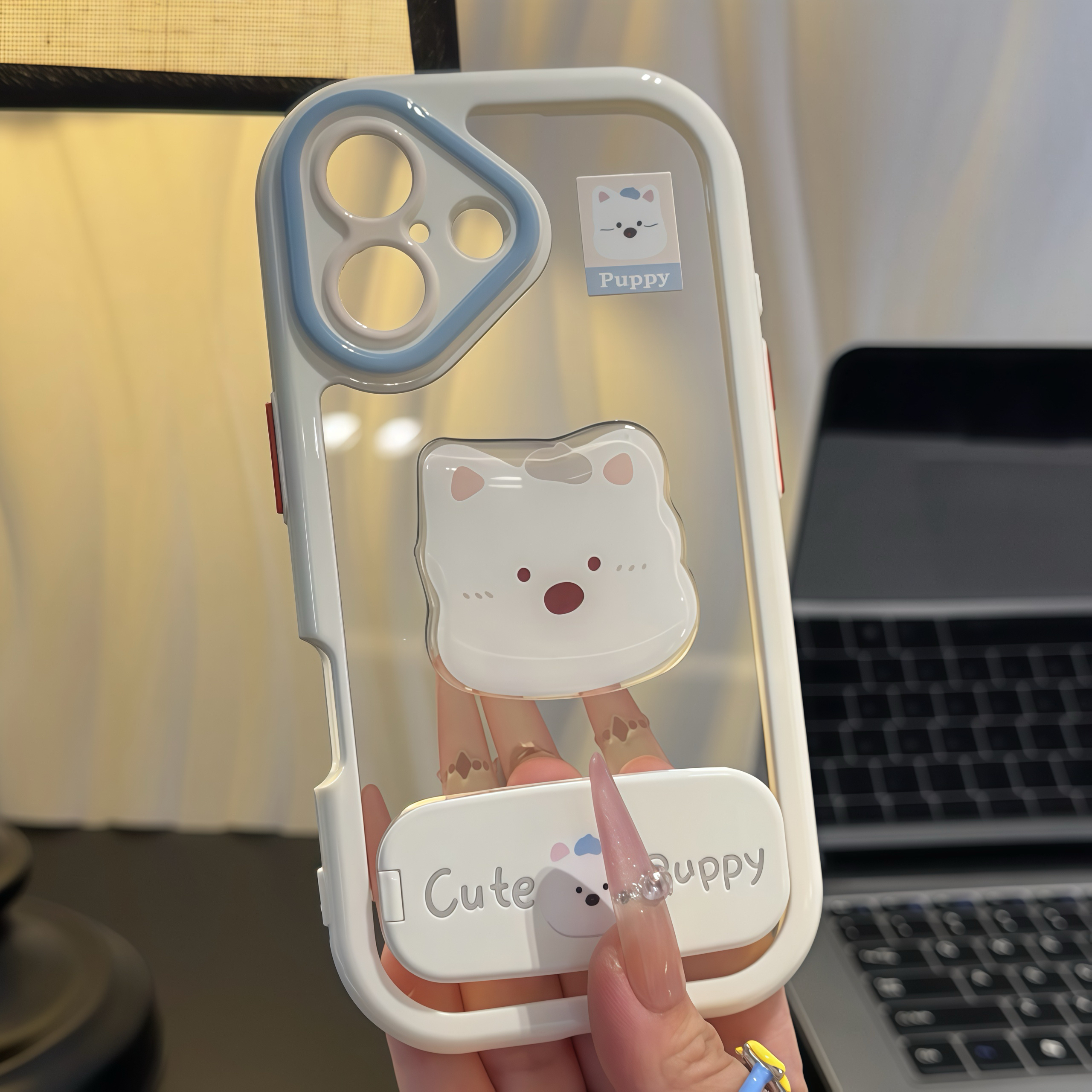 西高地贴片支架适用苹果16手机壳iPhone15小米14vivoppo华为p70套