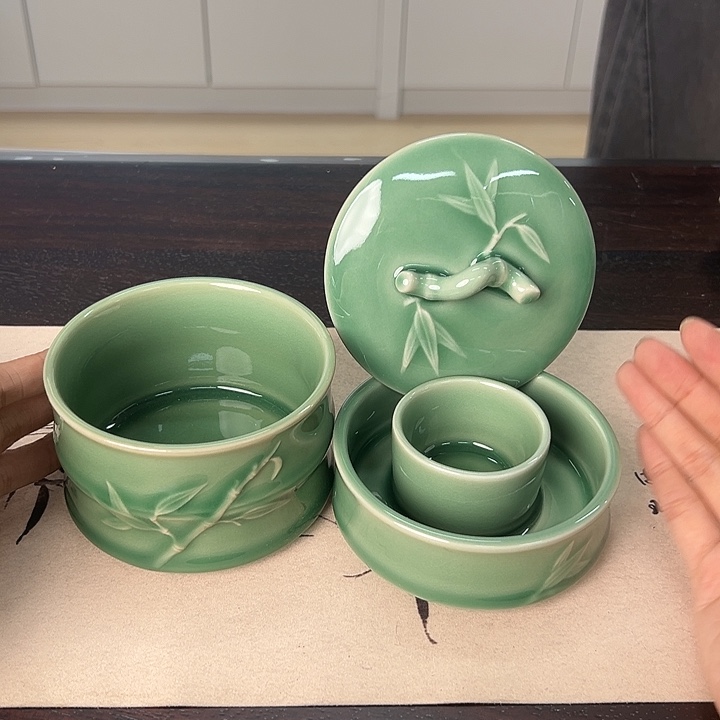 龙泉云间青瓷小米茶器