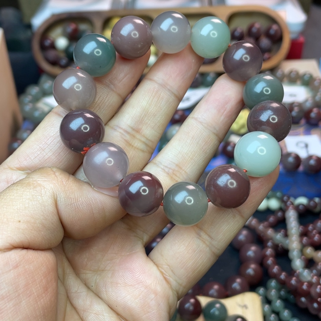 非金属天然秦紫玉手串亏米放漏