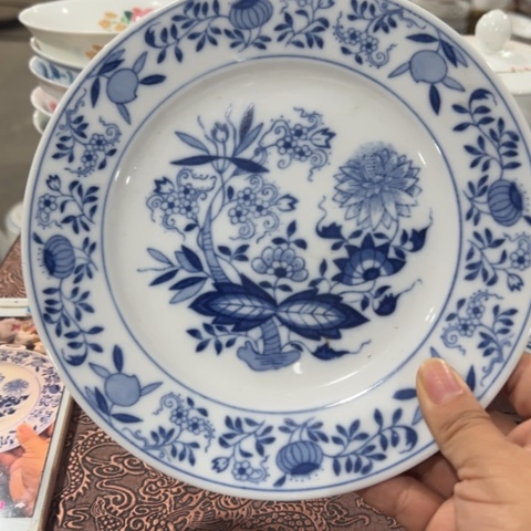 醴陵高温瓷群力18厘米平盘微瑕