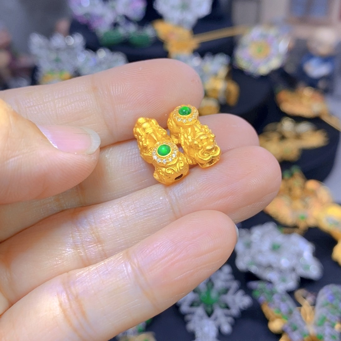 翡翠耳钉银S925镶嵌多样性发其一