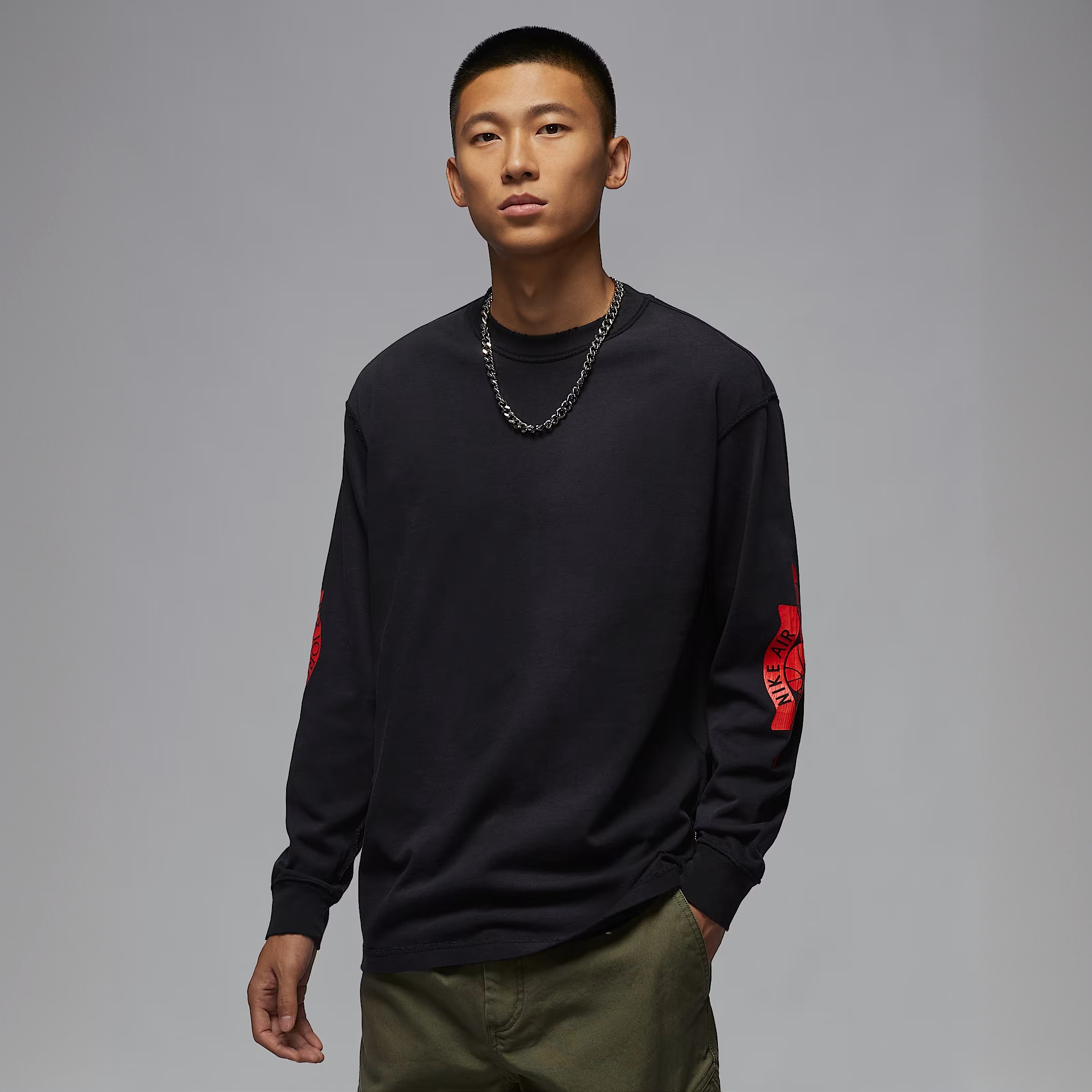 NIKE耐克 AirJordan男女同款纯棉”消失的飞翼“长袖T恤 IB3135-010