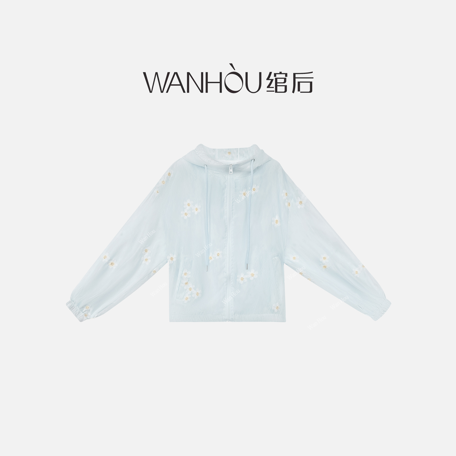【C2394】#WH-设计师简约夏季时尚蓝色连帽防晒服SC