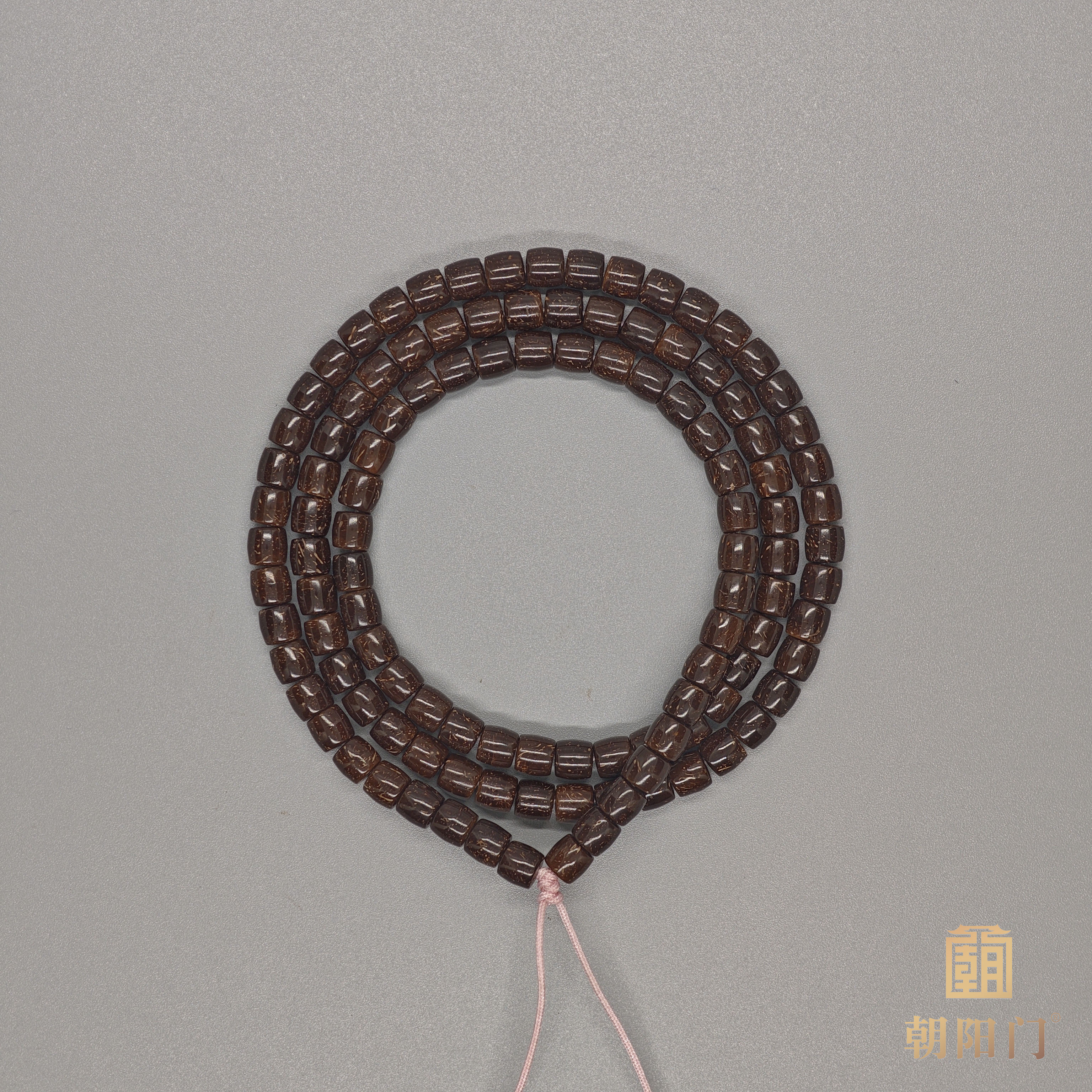 【D5304】原生态椰蒂高桩直切108 脖挂长串6*6mm左右天然棕线棕眼