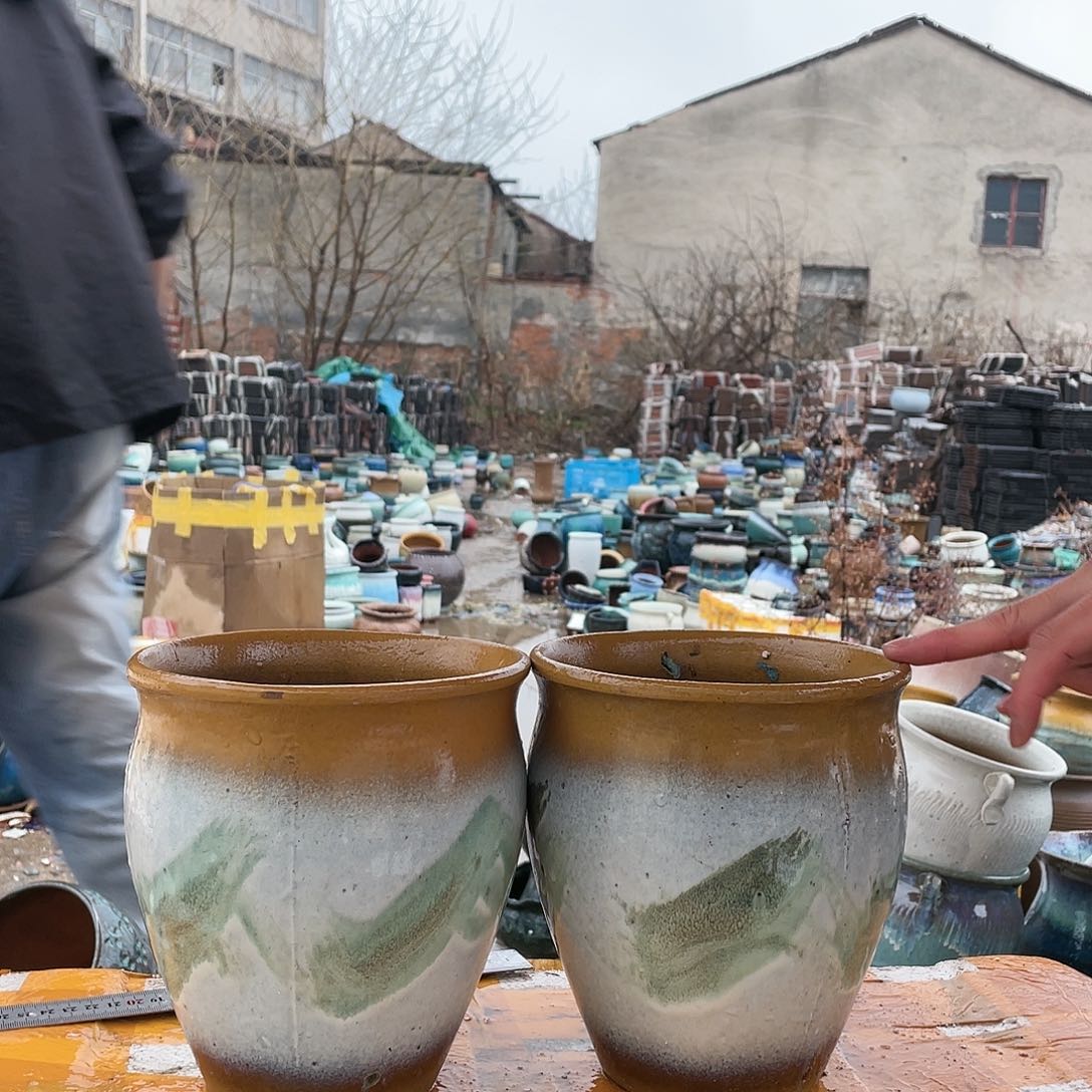 宜兴紫砂粗陶花盆