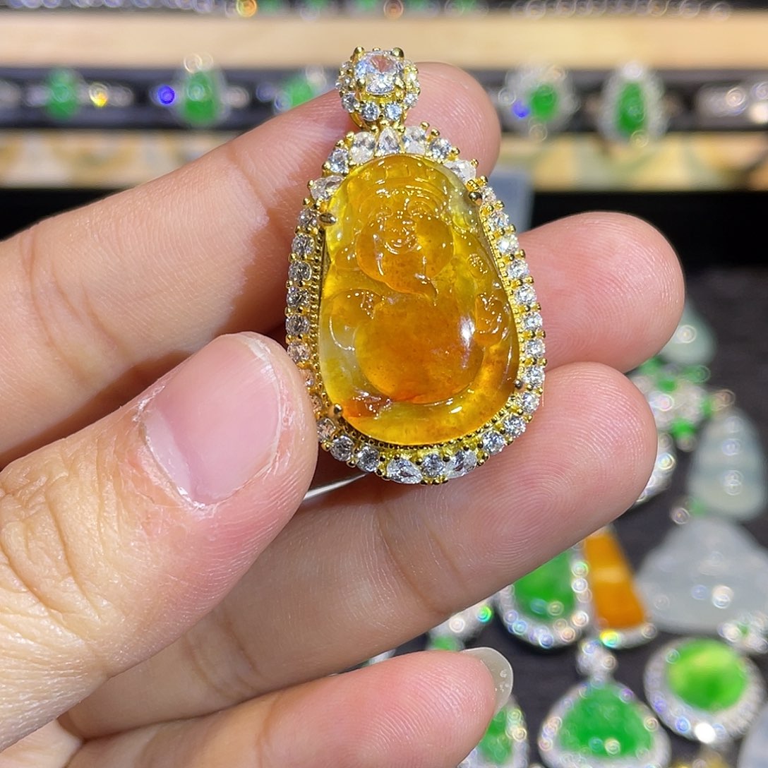 翡翠银S925镶嵌吊坠(不含链)