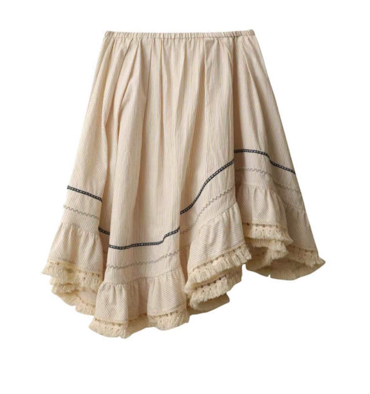 ICE DUST 彩条不对称流苏半裙  TTL买手店