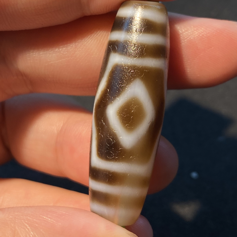 小卢手工三眼天珠带绳