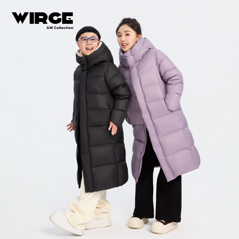 韦氏新款亲子加长羽绒服童冬外套加厚鸭绒休闲黑金