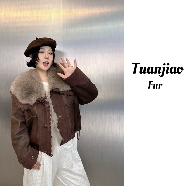 Tuan jiao-2025冬季新品流光甜酷风皮毛一体女女甜美系外套575