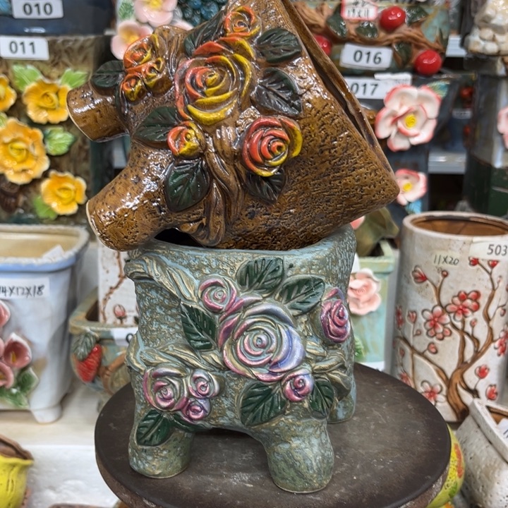 紫砂花盆粗陶材质多肉花盆
