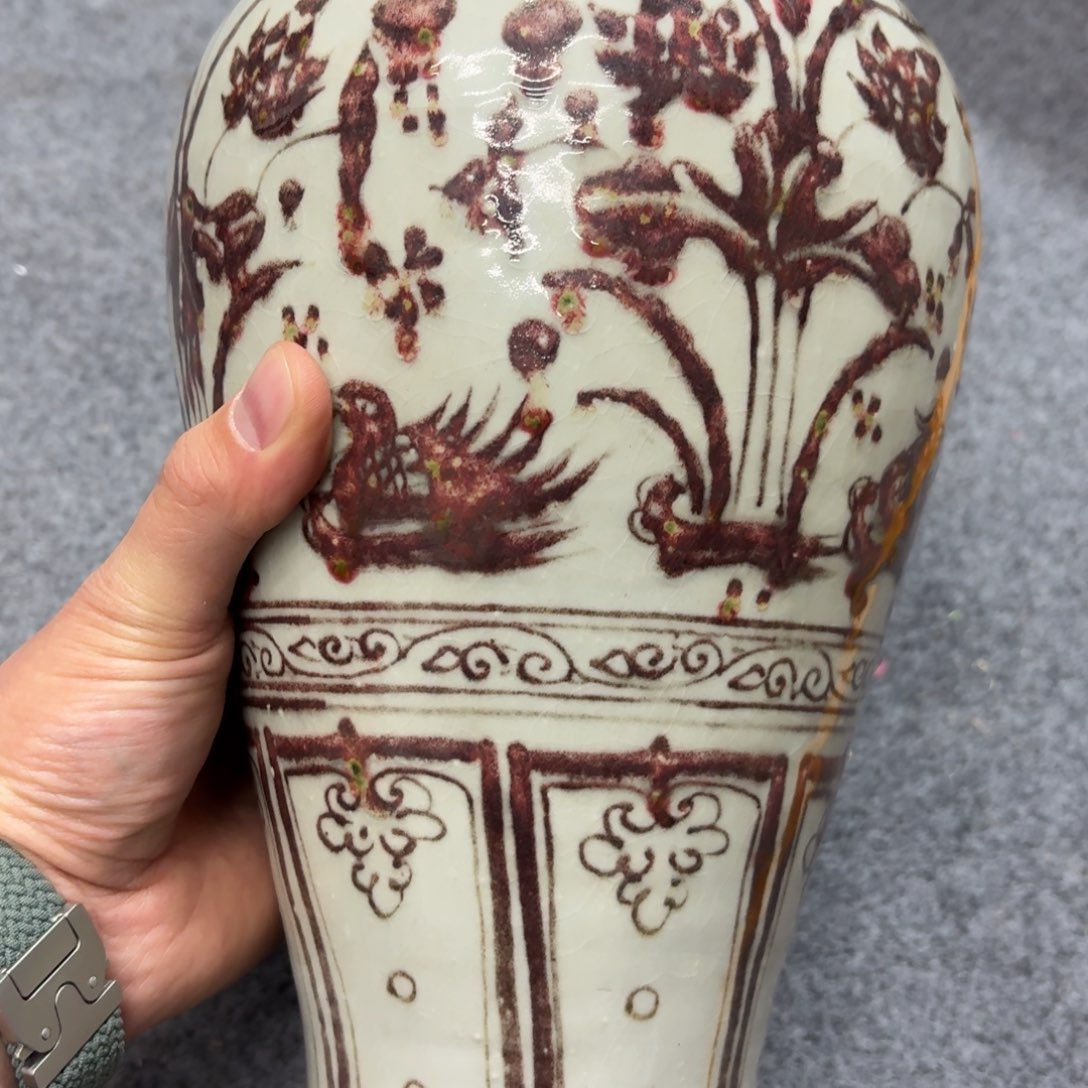 平***安摆件陶瓷器摆件釉里红