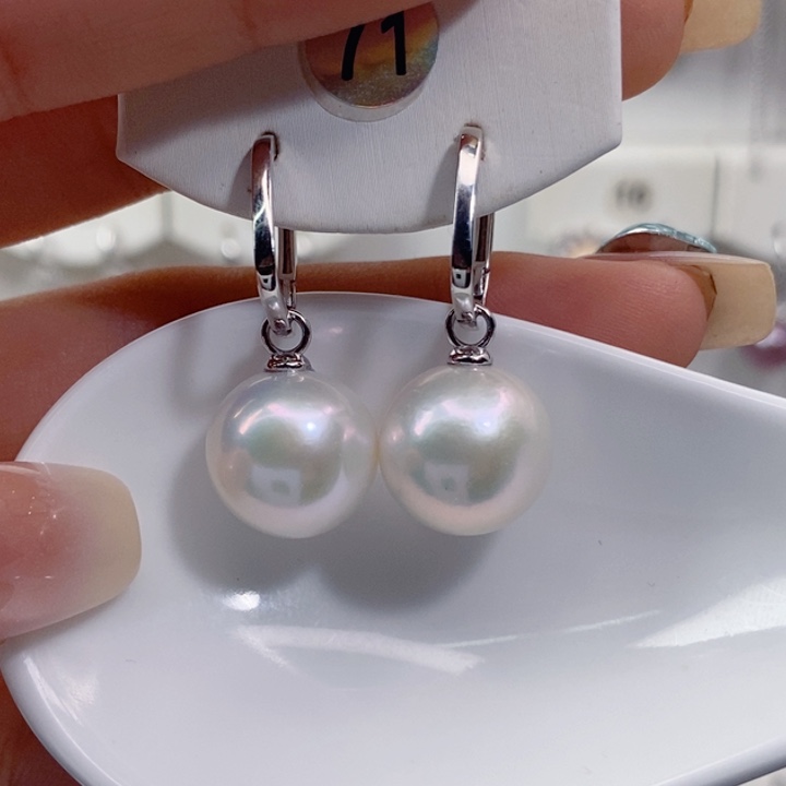1***1银S925镶嵌淡水珍珠耳饰