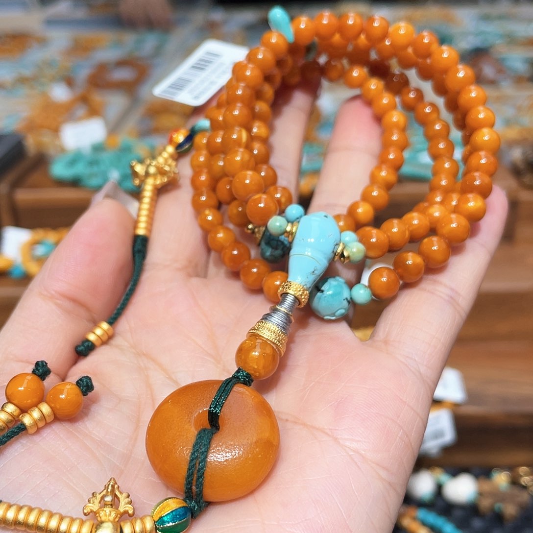 琥珀颈饰未镶嵌项链