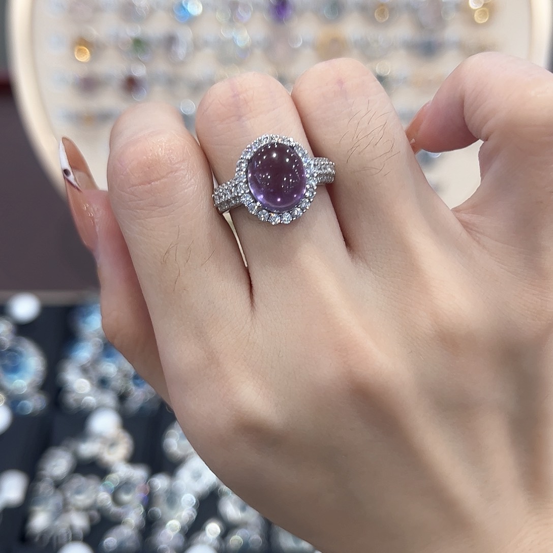 蛇纹石玉银S925镶嵌戒指不*