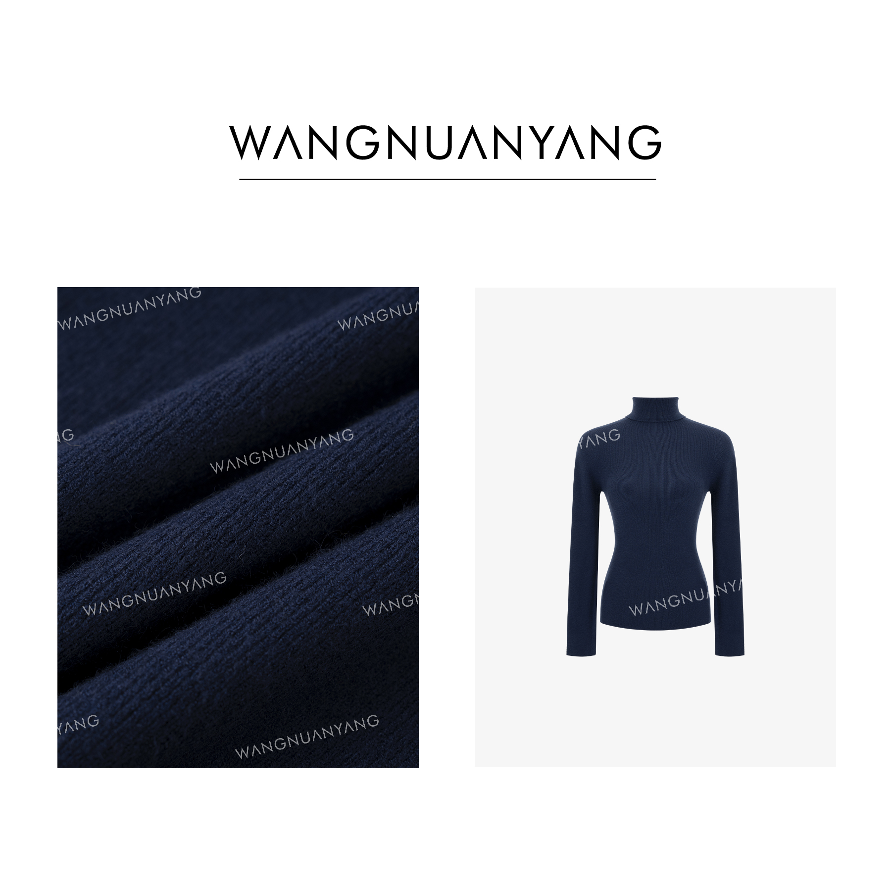 【王暖阳】织暖|秋冬羊毛混纺无缝一体纯色高领针织衫