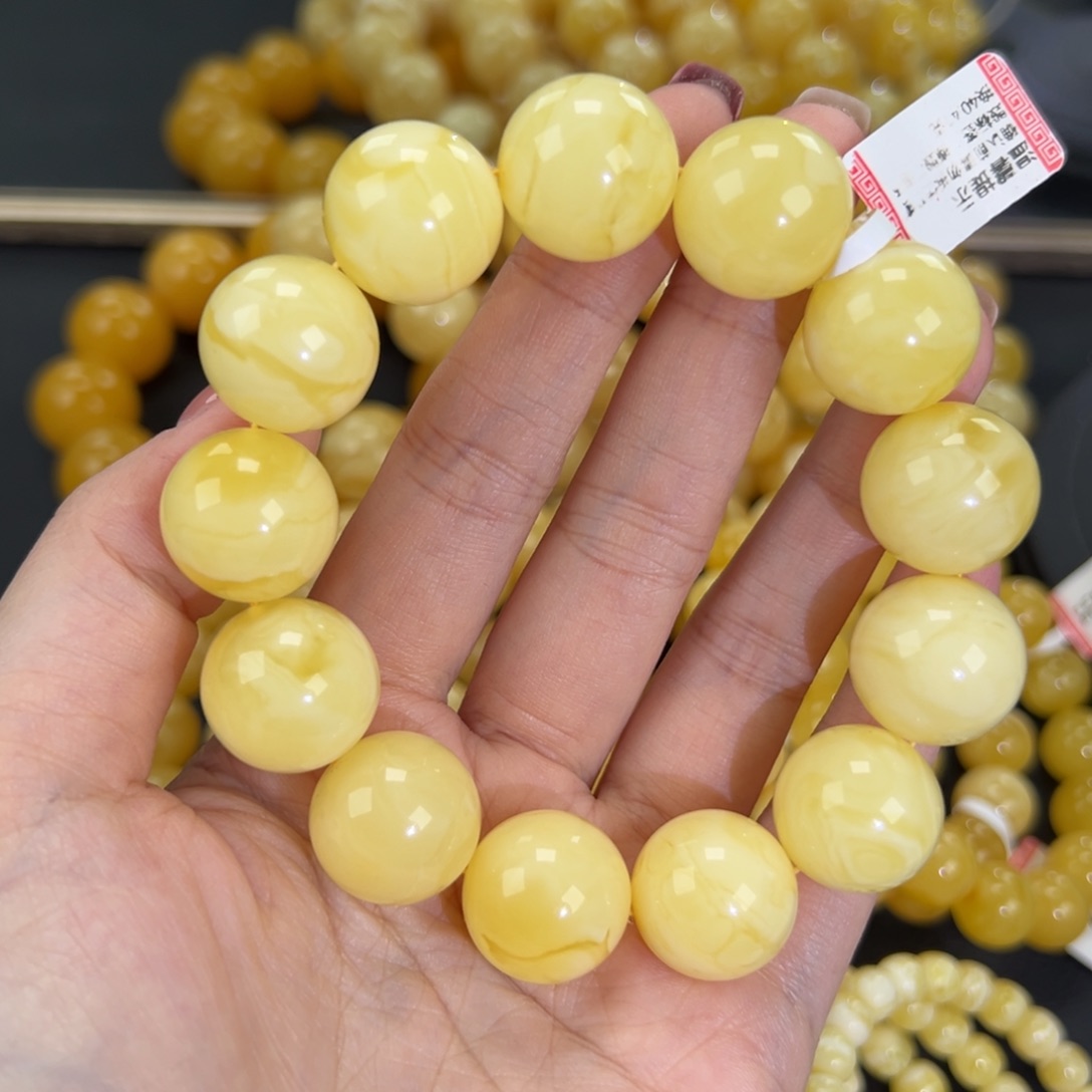 琥珀未镶嵌手链40.4白蜡妖花