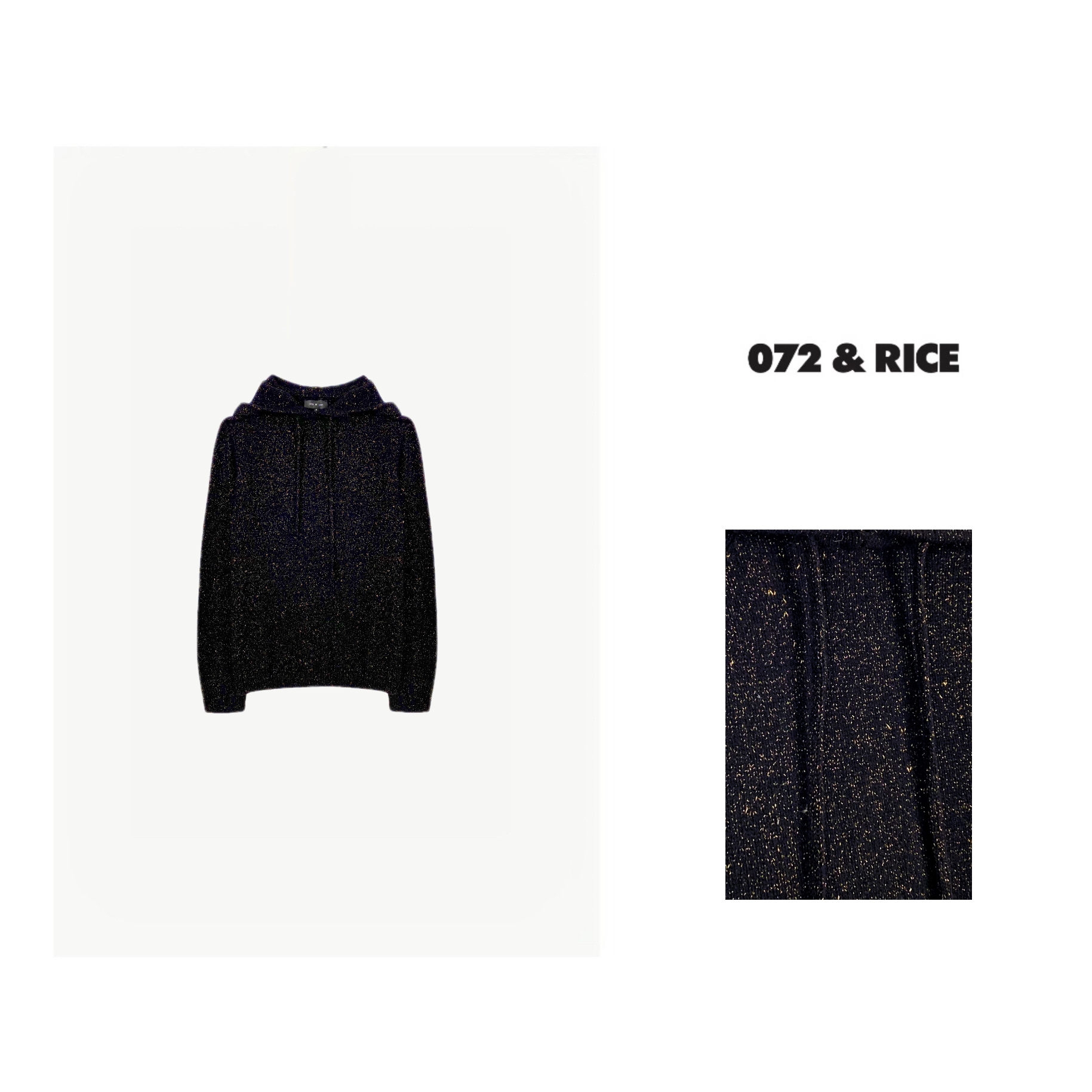 072 & RICE【璀璨星】100羊毛 秋冬休闲连帽抽绳针织衫 L006