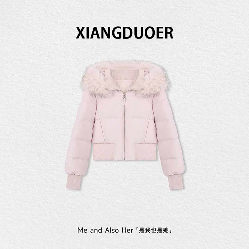 【雪国巡游】秋冬季连帽毛毛领保暖短款外套2025秋冬新款氛围感棉服