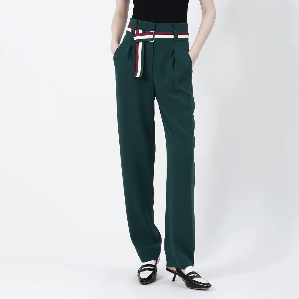 不支持退换/时尚百搭绿色高腰显瘦休闲锥形裤女1100203