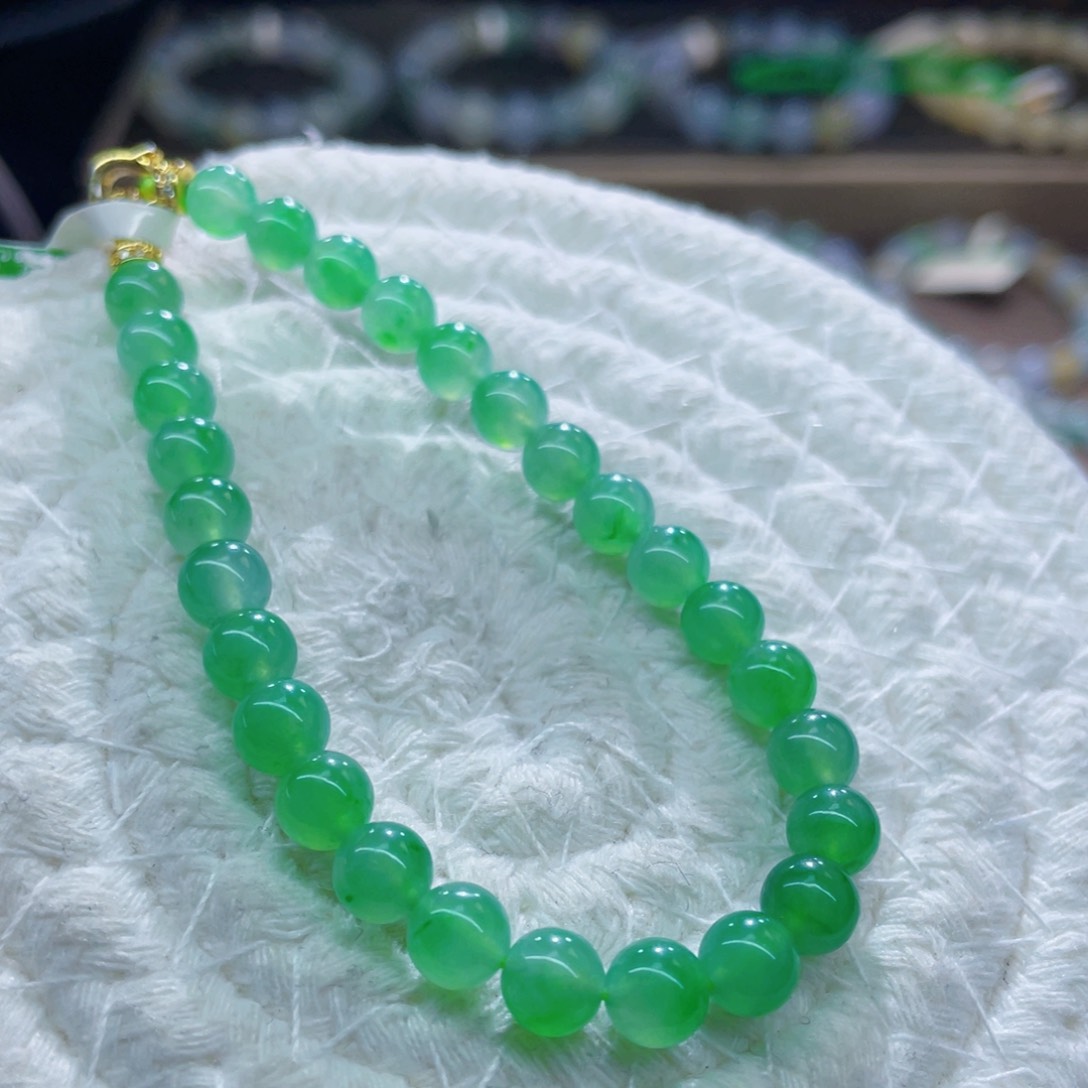 未镶嵌手链翡翠冰阳绿卡6.2