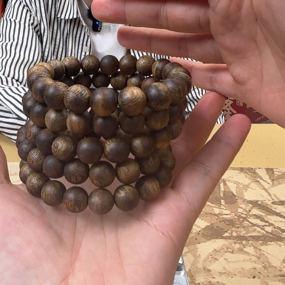 沉香手串白棋圆珠1.0多样性发货1条7克