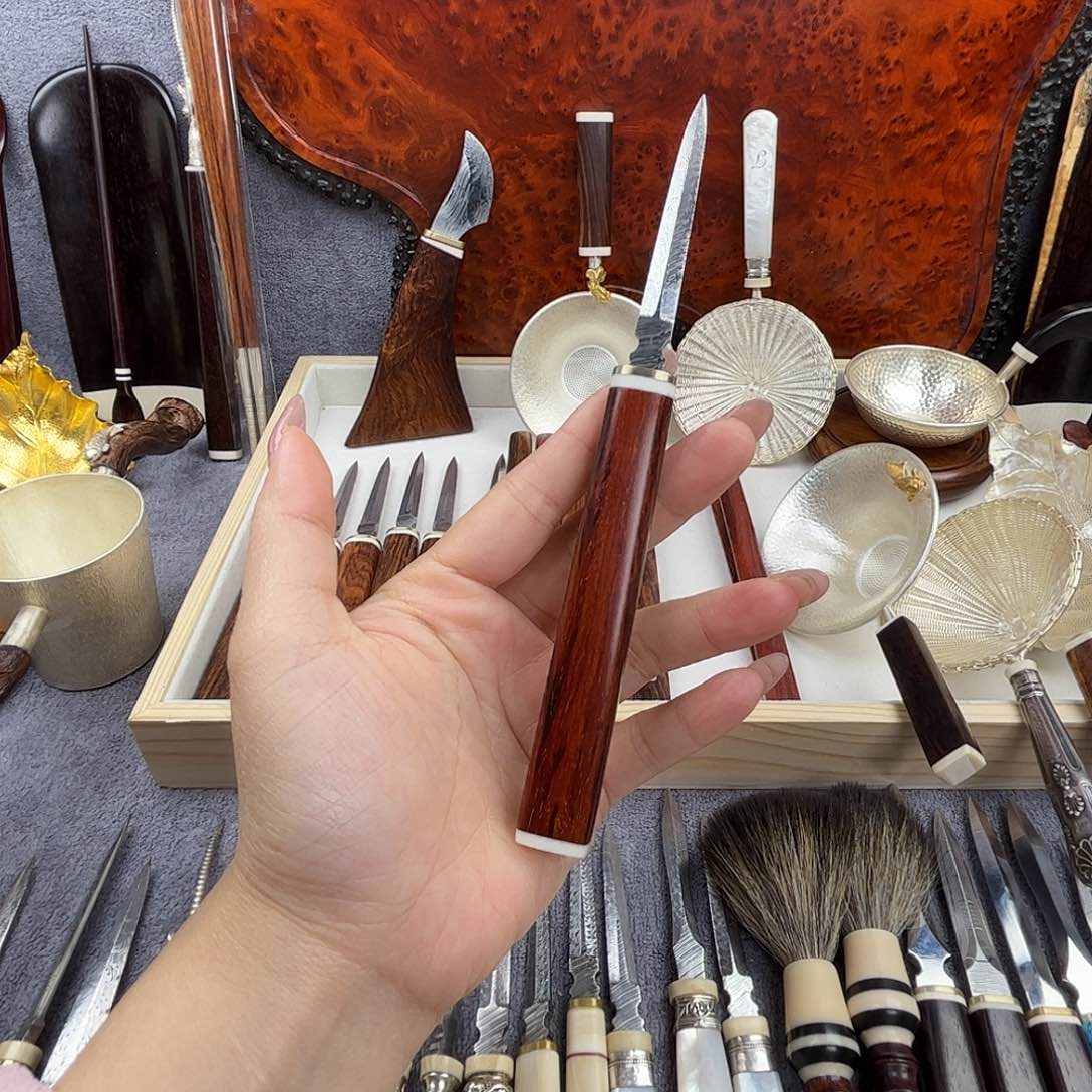 小叶紫檀茶刀茶具单拍链接