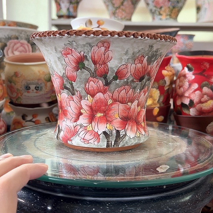 景德镇手绘花盆满足38包邮