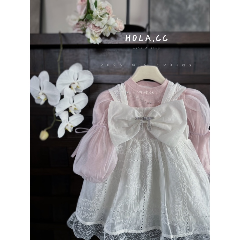 AA88~HOLA.CC·25春~刺绣蝴蝶结纱裙8822