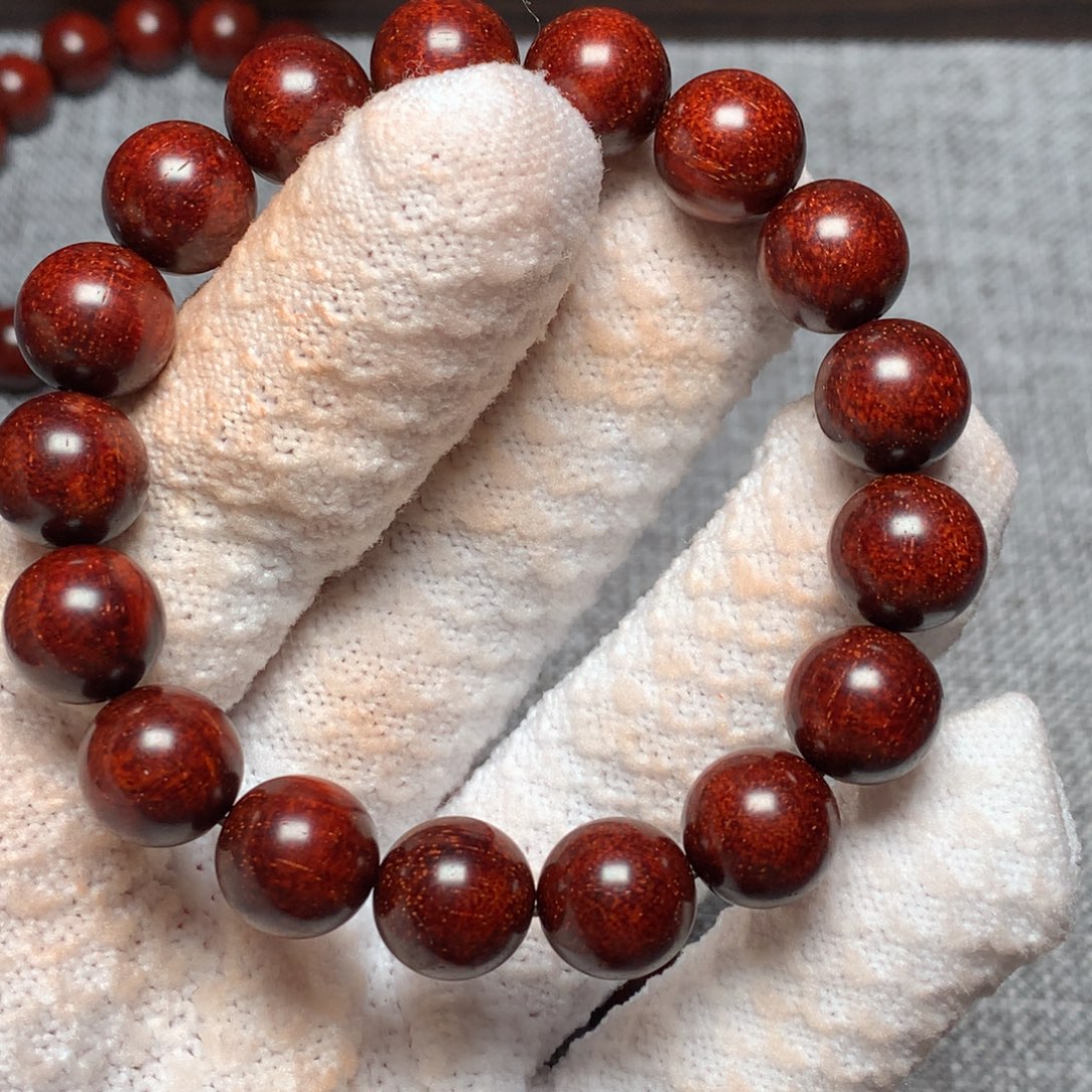 阿***提手串/手链小叶紫檀1.2*17颗 大黑龙龙鳞金星无胶无蜡